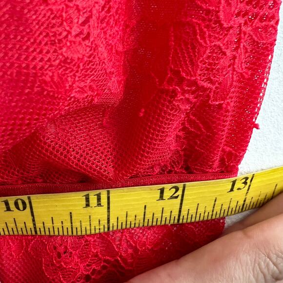 Red Lace Babydoll Top Y2K 2000s Coquette Fairycore Romantic Small - Picture 7 of 7